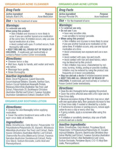Acne Kit drug facts - OrganiClear Kit Drug Facts